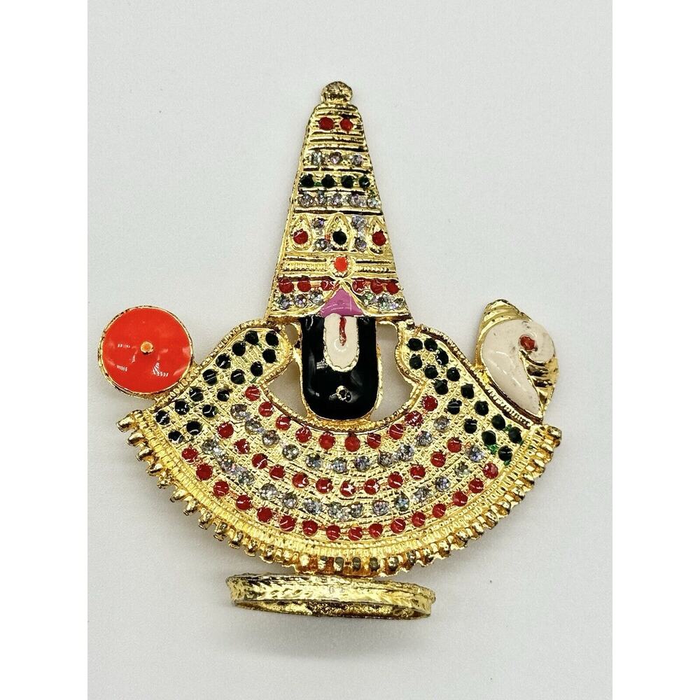 3.5” Balaji Idol Lord Venkateswara Gold Colored Statue for Home Décor